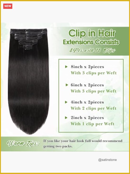 8pcs Straight 18/70g Seamless Double Weft Clip In Extensions Real Human Hair main image 6